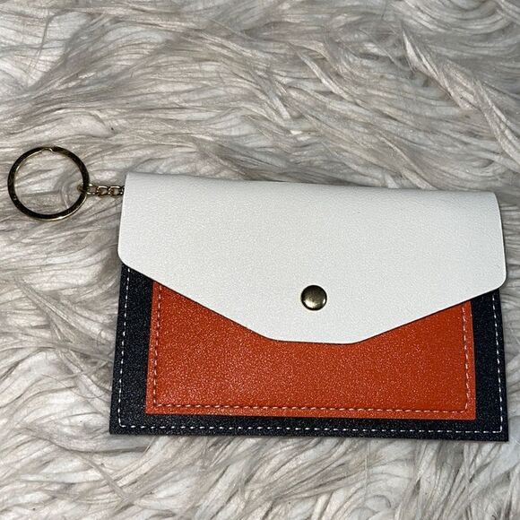 Keychain wallet envelope card holder ID slim color block - Picture 1 of 7